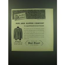 1949 Paul Stuart Southwick Suits Ad - Pipe and slipper comfort