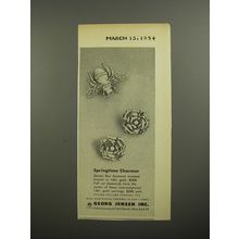 1954 George Jensen Jewelry Ad - Springtime charmer