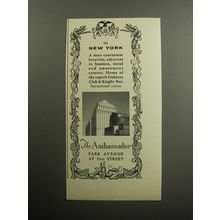 1957 The Ambassador Hotel Advertisement - in New York
