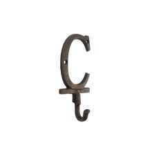 Pack Of 2] Rustic Copper Cast Iron Letter C Alphabet Wall Hook 6""