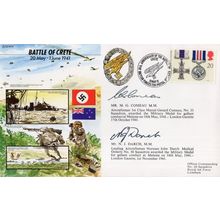Battle Of Crete WW2 Swastika German Wounded & POW DOUBLE Hand Signed FDC