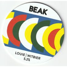 UNUSED KEG CLIP FRONT - BEAK BREWERY - LOUIE WITBIER