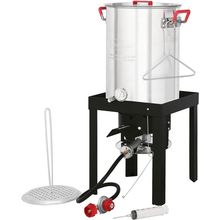 Creolefeast Aluminum 30 Qt. Turkey Fryer Pot Set, 50,000 BTU Propane Turkey Frye