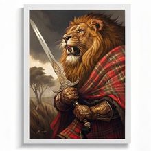 Lion Warrior Scottish Inspired Lion with Sword Art Print for Wall Decor Gift (2)