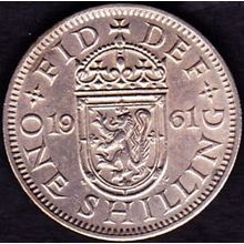 1961 Great Britain 1 Shilling Coin Scottish