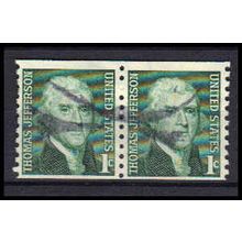 Used 1299 1c Thomas Jefferson Fine Pair KA6234
