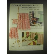 1959 Cannon Beauti-Fluff Towels in Provincial Checks Ad