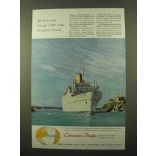 1959 Canadian Pacific Cruise Ad - Sail To Europe