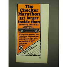 1964 Checker Marathon Car Ad - 33% Larger Inside