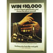 1980 Karat Gold Jewelry Ad - Win $10,000 Worth