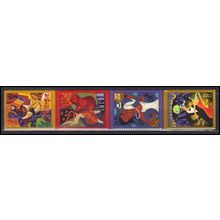 3939-3942 37c Let's Dance Very Fine MNH Vert Strip of 4 L00080