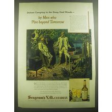 1946 Seagram's V.O. Canadian Whisky Ad - Deluxe camping in the deep, cool woods