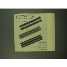 1949 Bronzini Hand Knit Wool Ties Ad - A Shop for Men