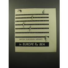 1950 BEA British European Airways Advertisement - in Europe fly BEA