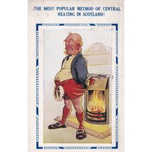 Scotland Scottish Central Heating Old Comic Postcard