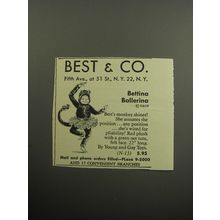 1957 Best & Co. Bettina Ballerina Toy Advertisement