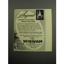 1957 The Wigwam Resort Ad - Arizona's country club resort invites you now