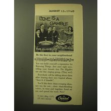 1960 Capitol Records Advertisement - Love is a Gamble by The Eligibles