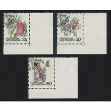 Liechtenstein Winter Customs 3v Corners 1990 CTO SG#1002-1004 MI#1008-1010
