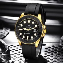 Gents Black Face Date Mercedes Hands Long Black Silicone Strap Watch FREE P&P