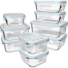 18 Piece Glass Food Storage Containers with Lids, Glass Meal Prep Containers, Fo