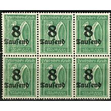 1923 Michel 278X - mint no gum - block of 6