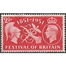 1951 George VI. Festival of Britain. 2.1/2d Value. Mounted Mint