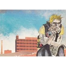Ilfracombe Unemployment Dole Punk Rock Rocker Devon Rare Painting Postcard