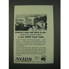 1962 Avion Travel Trailer Ad - America's Yours and Theirs To See