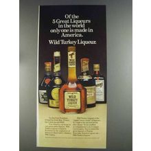 1980 Wild Turkey Liqueur Ad - Of 5 Great Liqueurs
