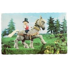 animated boy on a horse. French used postcard not posted.... =