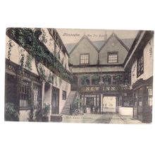 NEW INN HOTEL, GLOUCESTER. used antique postcard 1907 postmark by Valentine. =