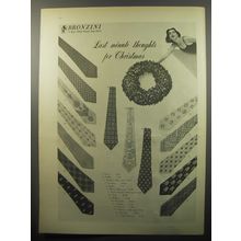 1950 Bronzini Ties Ad - Last minute thoughts for Christmas