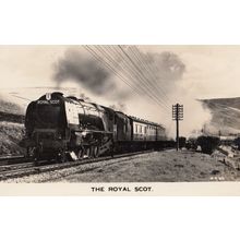 LMS Royal Scot Class 4-6-2 No 46250 Train London to Glasgow Real Photo Postcard