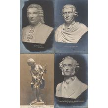 Mozart As Child Ernest Barrias Bach Haydn Mendelssohn 4x Old Statue Postcard