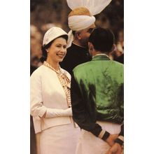 Queen Elizabeth II at Lahore Horse Races Feb 1962 Postcard