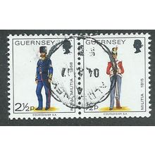 GUE 1974 2 1/2P/ 1/2P 'GUERNSEY MILITIA' FINE USED (EBID49-989)