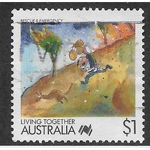 AUS 1988 $1.00 'LIVING TOGETHER - RESCUE AND EMERGENCY' FINE USED (EBID67-239)