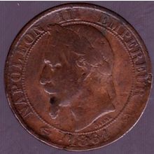 1861 K France 5 Centimes Coin