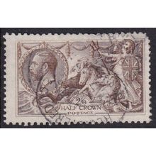 GB 1913 to 1918 King George V 2s 6d Seahorse Brown Used ( KGV ) - Fault