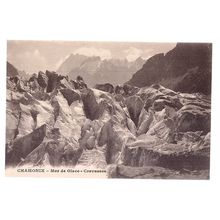 MER DE GLACE-CREVASSES, CHAMONIX, FRANCE unused vintage postcard c.1925 #