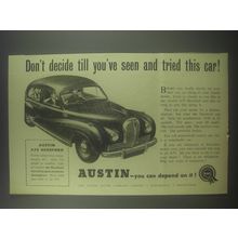 1954 Austin A70 Hereford Car Ad - Don't decide till you've seen and tried this