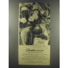 1946 Visking Corporation Ad - Skinless Franks extra tender extra tasty