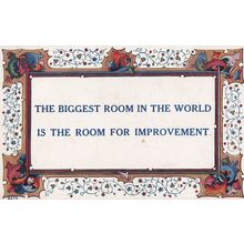 Room For Improvement Perfection Is Wrong Antique Proverb Postcard