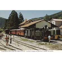 Steam Train St Andre Les Alpes Railway Station Cote D'Azur French Postcard