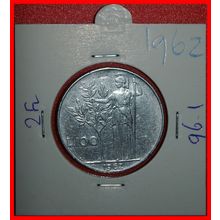 GODDESS MINERVA (1954-1989): ITALY★ 100 LIRAS 1962R! HOLDER★LOW START★NO RESERVE