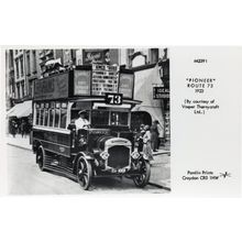 London Kings Cross No 73 Bus Tram in 1923 Photo Postcard
