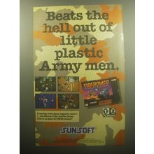 1993 Sunsoft Firepower 2000 Video Games Ad - Beats plastic Army Men