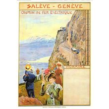 Saleve Geneve Electric Railway Switzerland Horaire 1906 Poster Postcard