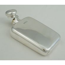 BIG Antique Silver Gilt Pocket Flask, London 1905, holds 300ml, 258g.